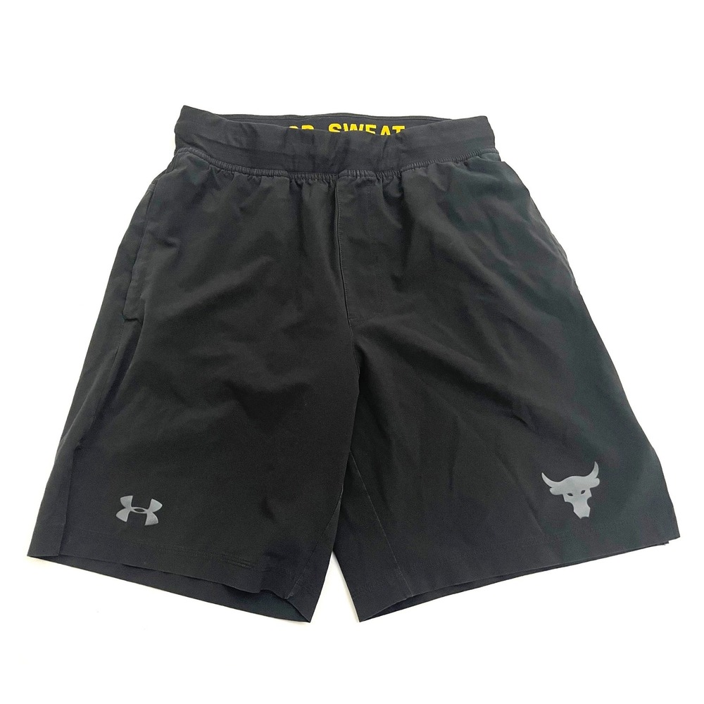 Under Armour Project Rock Loose Fit Shorts Small Black HeatGear Training 1346070